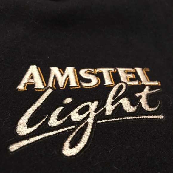 Vtg Amstel light Wool & Leather jacket bomber Sz M - Picture 5 of 8